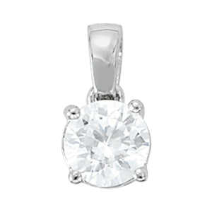 14K White Gold 1ct Round Diamond Pendant