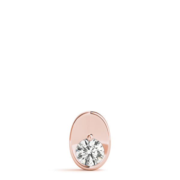 18K Rose Gold 0.5 ct Round Diamond Solitaire Pendant