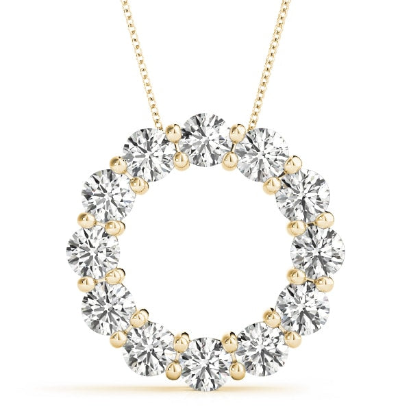 18K Yellow Gold 3 ct tw Fashion Diamond Pendant
