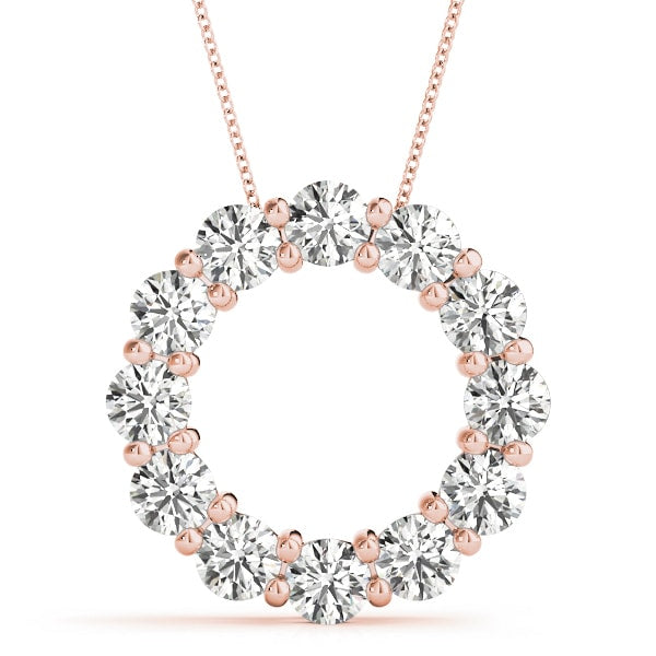 18K Rose Gold 3 ct tw Fashion Diamond Pendant