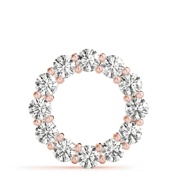 Rose Gold 3ctw Round Diamond Circle Pendant