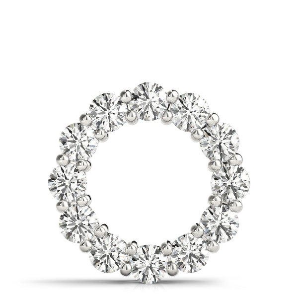 Platinum White Diamond Circle Pendant