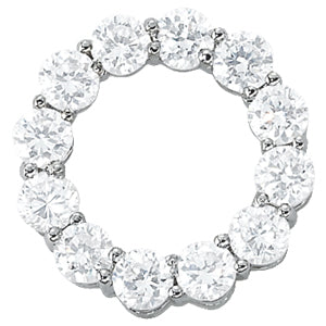 18K White Gold Diamond Circle Pendant - 3 ctw