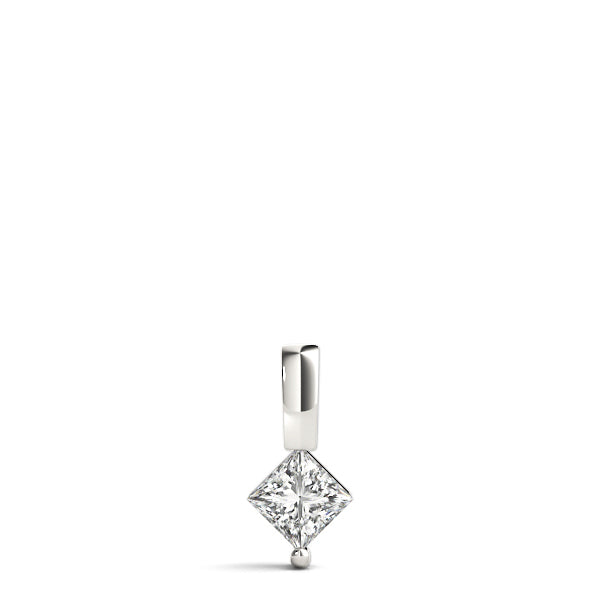 14K White Gold 0.05ct Square Diamond Pendant