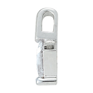 Platinum 1/20 CT Square Diamond Solitaire Pendant