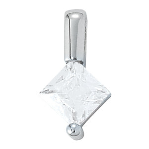 18K White Gold 0.05ct Square Diamond Pendant
