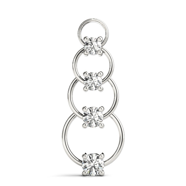18K White Gold Round Diamond Journey Pendant