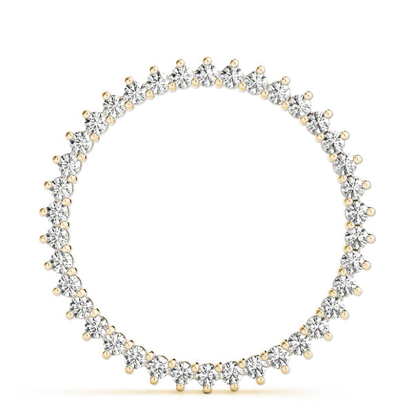 14K Yellow Gold Diamond Circle Pendant Necklace
