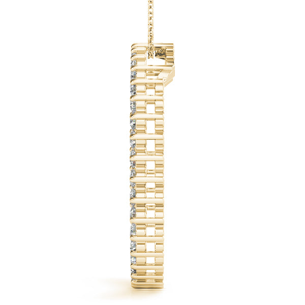 18K Yellow Gold Round Diamond Circle Pendant