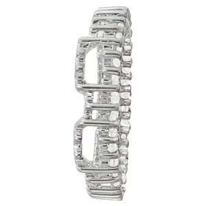 14K White Gold Round Diamond Circle Pendant