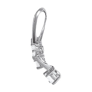 18K White Gold Round Diamond Journey Pendant