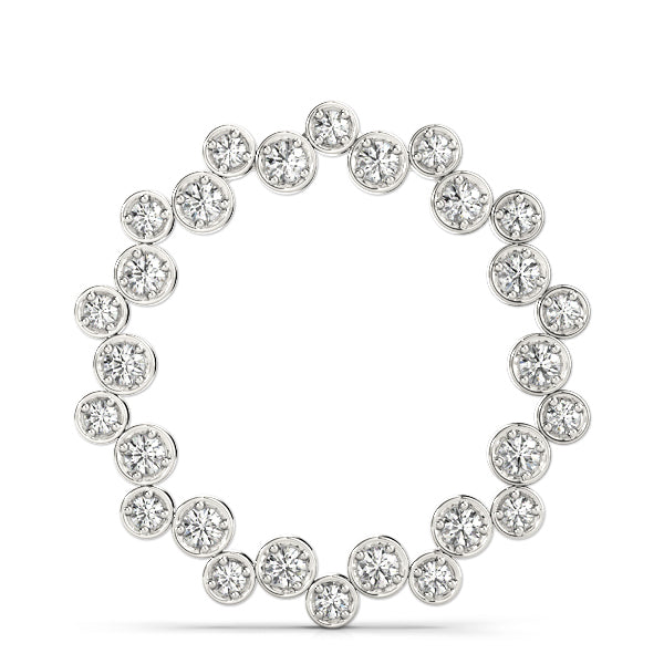 18K White Gold 1 CT Diamond Circle Pendant