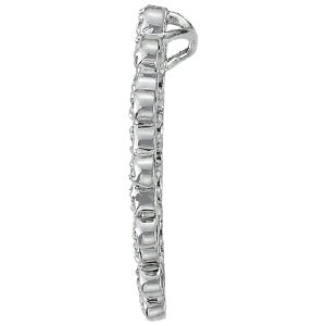 14K White Gold Diamond Circle Pendant Necklace