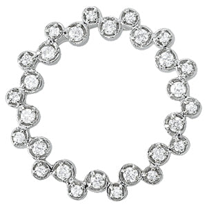 14K White Gold Diamond Circle Pendant Necklace