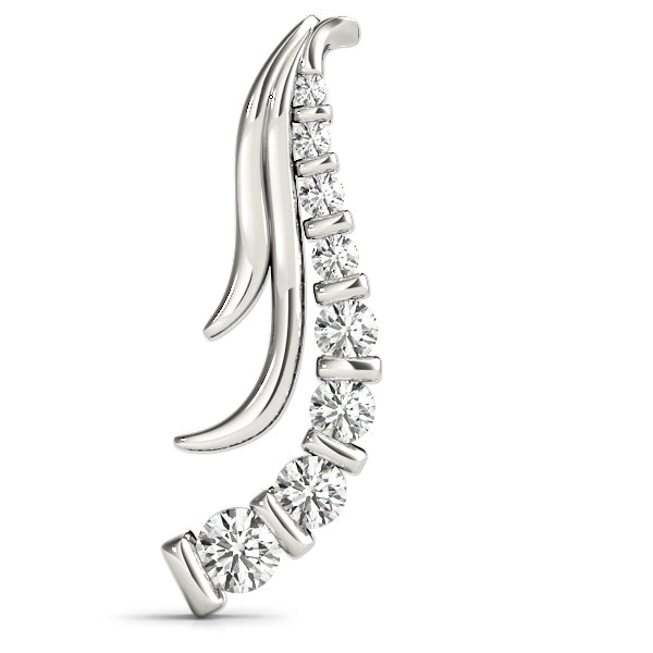 14K White Gold Diamond Journey Pendant