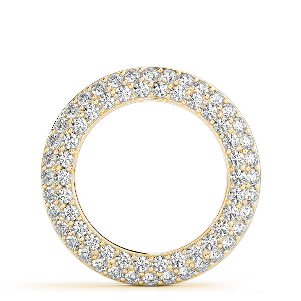 18K Yellow Gold Round Diamond Circle Pendant