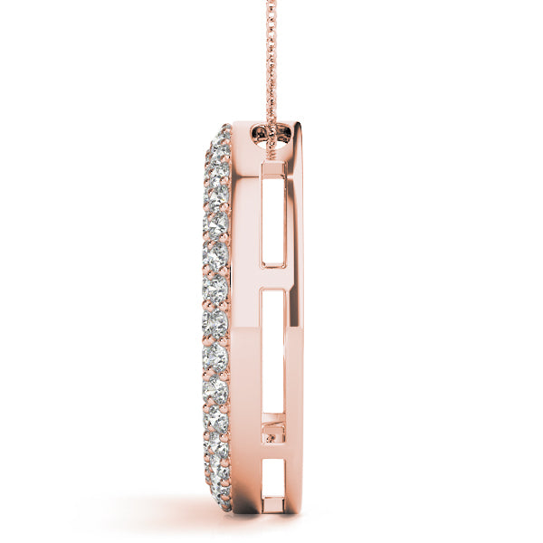 18K Rose Gold Diamond Circle Pendant