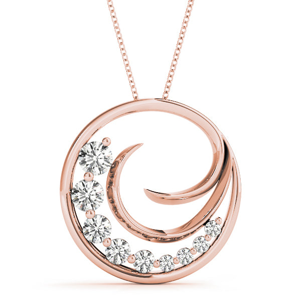 18K Rose Gold 1 CT Diamond Journey Pendant