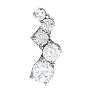 18K White Gold 1 CT Diamond Journey Pendant