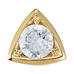 14K White Gold 1ct Round Diamond Pendant
