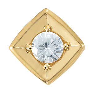 14K White Gold 1ct Round Diamond Pendant