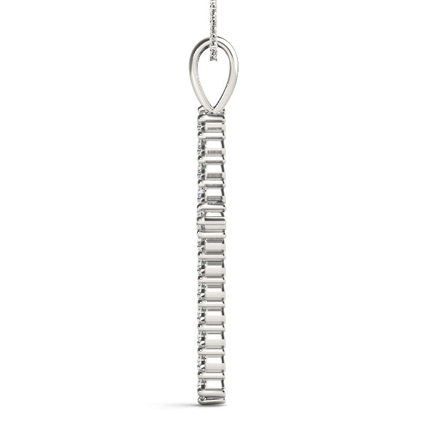 18K White Gold Diamond Cross Pendant