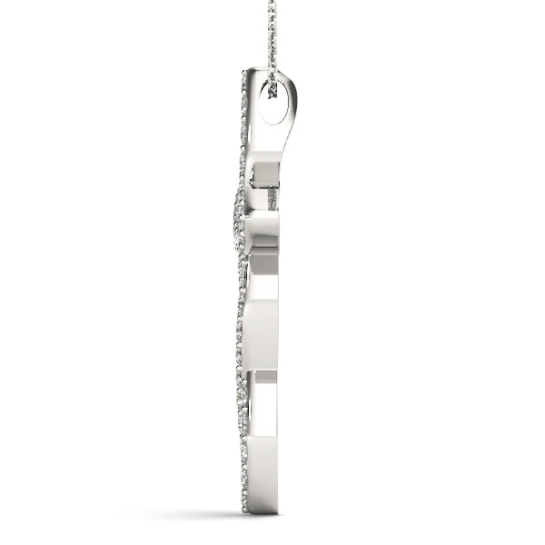 18K White Gold 1ctw Diamond Cross Pendant