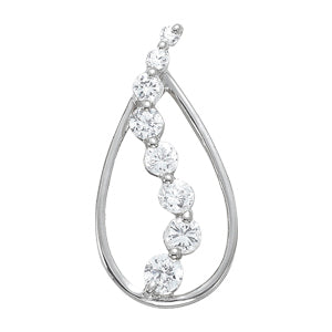Platinum 1 CT Diamond Journey Pendant Necklace