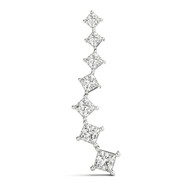 18K White Gold Square Diamond Journey Pendant