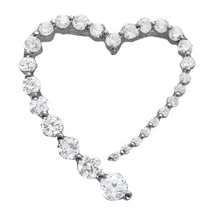 Platinum 1 CT Diamond Journey Pendant Necklace