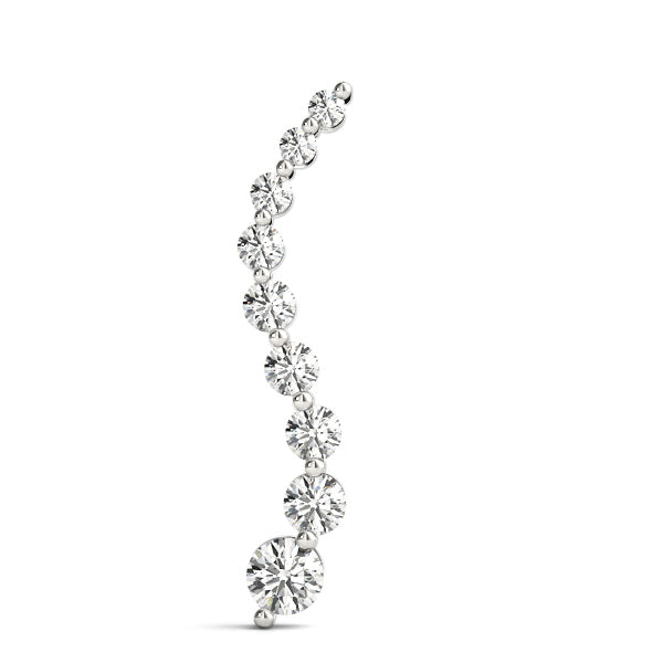 14K White Gold Round Diamond Fashion Pendant