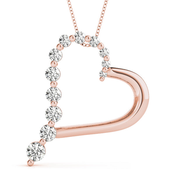 14K Rose Gold Diamond Cluster Fashion Pendant