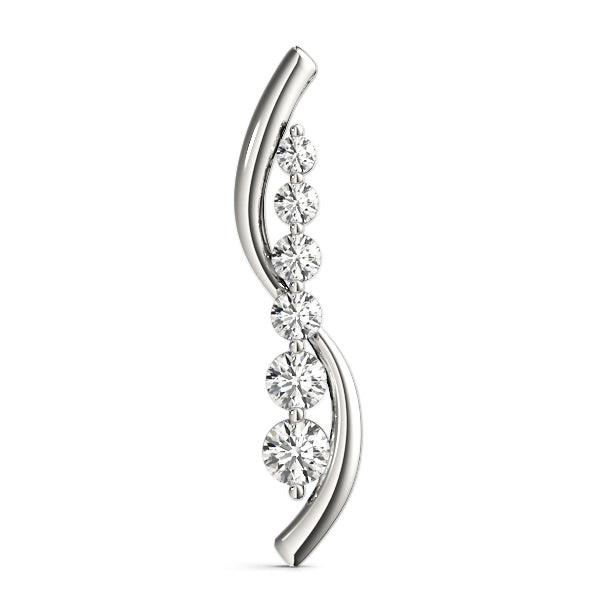 14K White Gold Round Diamond Fashion Pendant