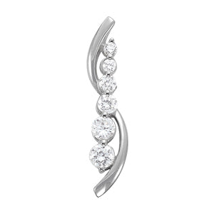 Platinum White Round Diamond Fashion Pendant