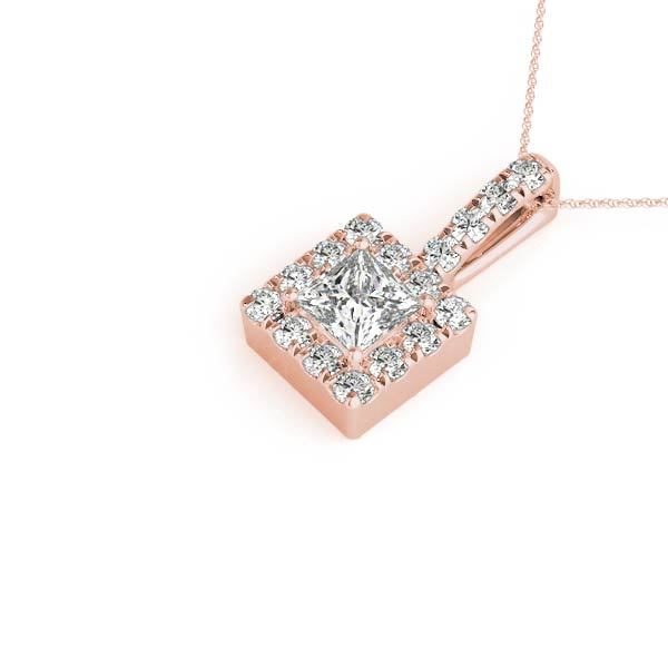 18K Rose Gold 1 CT Diamond Halo Pendant