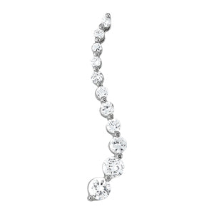 18K White Gold 1 CT Diamond Journey Pendant