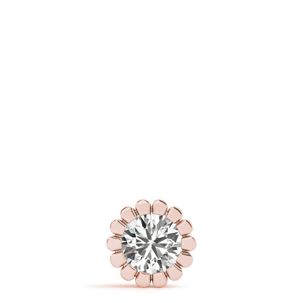 18K Rose Gold 1ct Round Diamond Solitaire Pendant