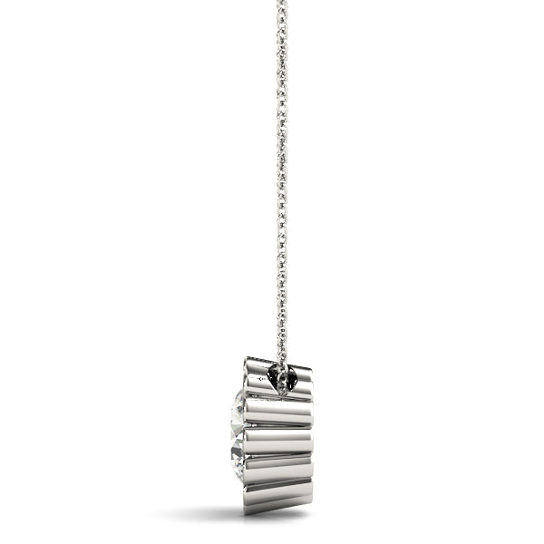 14K White Gold 1ct Round Diamond Pendant