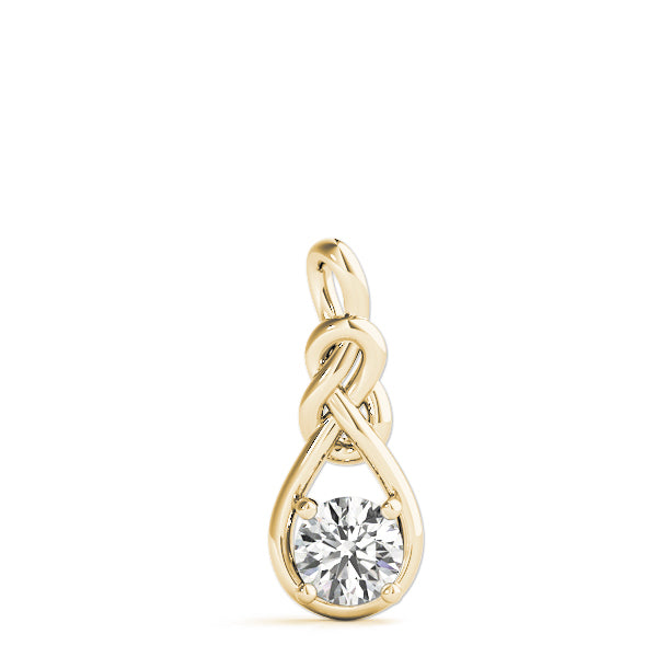 18K Yellow Gold 1ct Diamond Love Knot Pendant