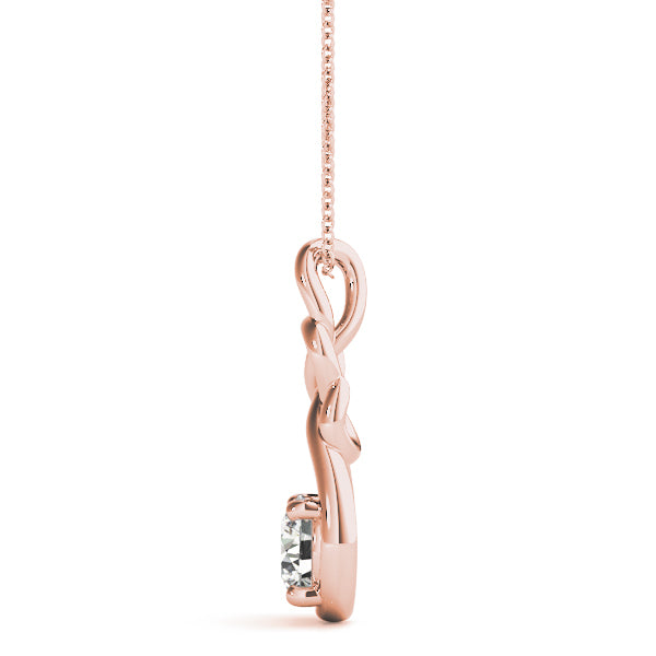 18K Rose Gold 1 ct Diamond Love Knot Pendant