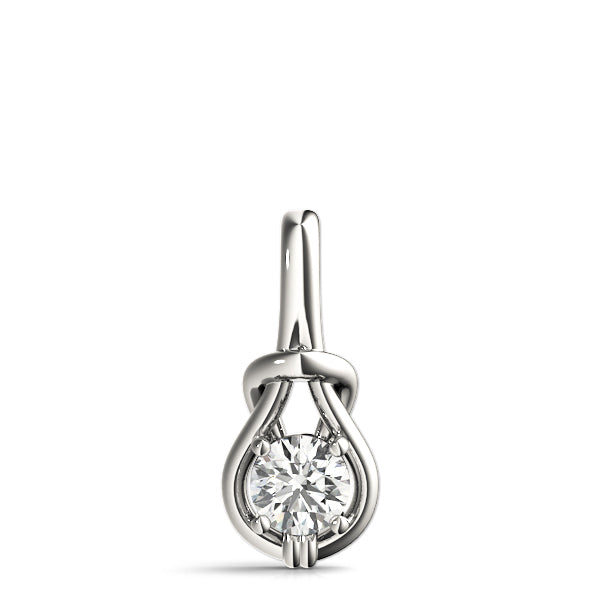 1 CT Diamond 18K White Gold Love Knot Pendant