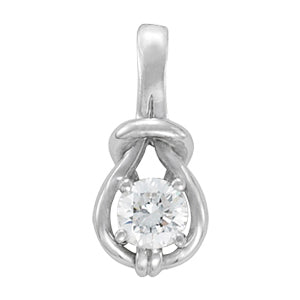 1 CT Diamond 18K White Gold Love Knot Pendant