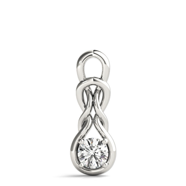 18K White Gold 1 ct Diamond Love Knot Pendant