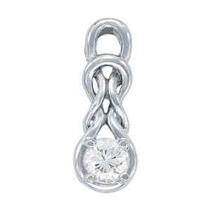 14K White Gold Diamond Love Knot Pendant