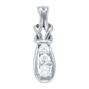 Platinum Diamond Love Knot Pendant Necklace