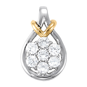 Platinum Love Knot 1/2 CT Diamond Pendant Necklace