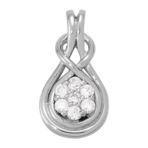 Platinum Love Knot 1/2 CT Diamond Pendant Necklace