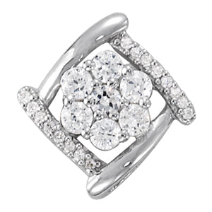 Platinum Diamond Love Knot Pendant 1/2 CT