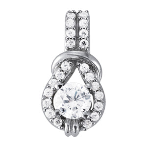 Platinum Diamond Love Knot Pendant 1.2 ctw