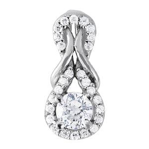 18K White Gold Diamond Love Knot Pendant